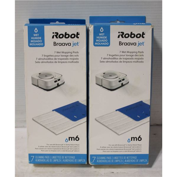 IROBOT BRAAVA JET M6 MOPPING PAD X7 LOT OF 2