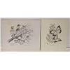 Image 1 : 2PCS. HUMMINGBIRD & BUTTERFLY ILLUSTRATION