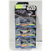 Image 1 : 3 NEW STARWARS HOTWHEELS CARSHIPS: POE'S X-WING