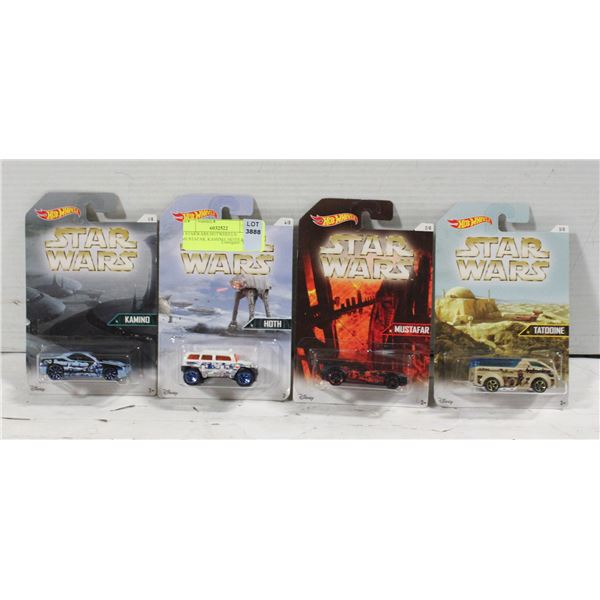 4 STARWARS HOTWHEELS: MUSTAFAR, KAMINO, HOTH &