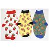 Image 1 : 3 NEW PAIRS OF ADULT SIZE JUNK FOOD THEME SOCKS