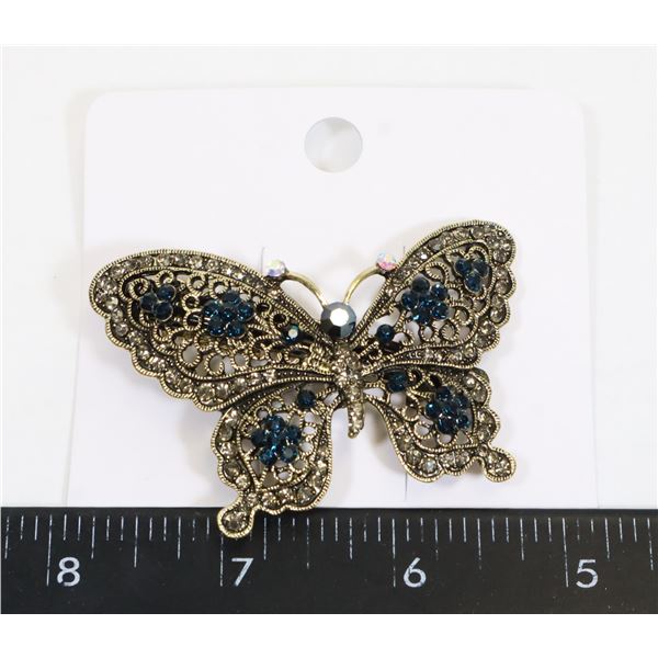 NEW ANTIQUE STYLE RHINESTONE BUTTERFLY FRENCH