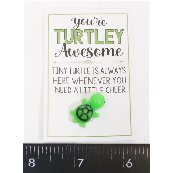 NEW GREETING CARD INSERT WITH DARK GREEN TURTLE