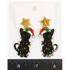 Image 1 : NEW CHRISTMAS CAT DROP EARRINGS. DOUBLE SIDED