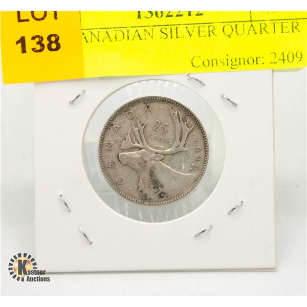 1947 CANADIAN SILVER QUARTER
