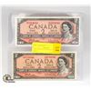 Image 1 : LOT OF 2 1954 CANADIAN 2 DOLLAR BILLS