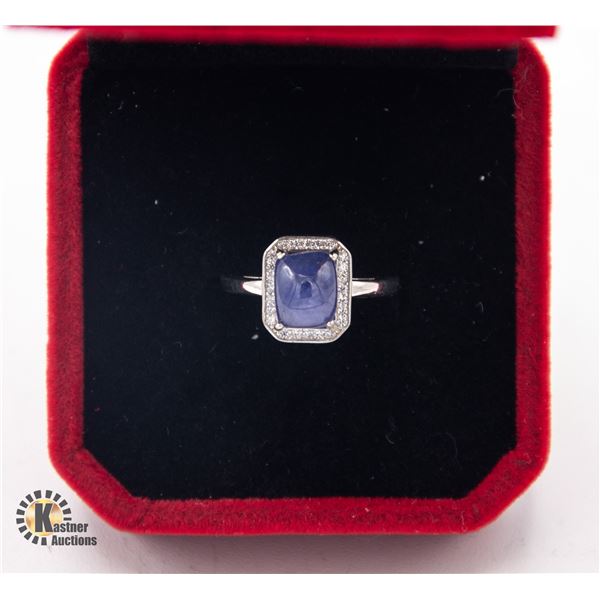#1013-2.20 CT 6 X 8 CABOCHON CUT TANZANITE STONE