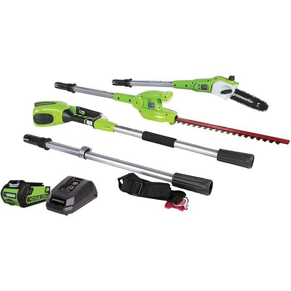 NEW GREENWORKS 40 VOLT EXTENSION CHAINSAW HEDGESAW