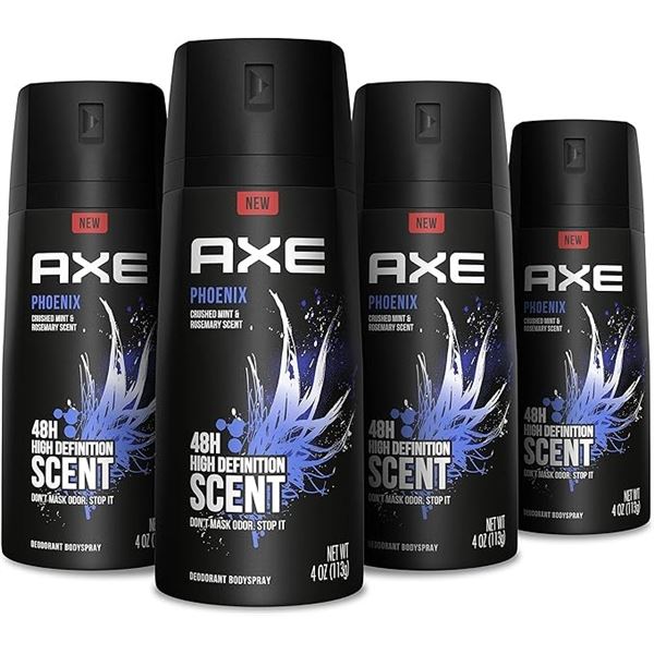 PACK OF 4 AXE PHOENIX 48H DEODORANT SPRAY