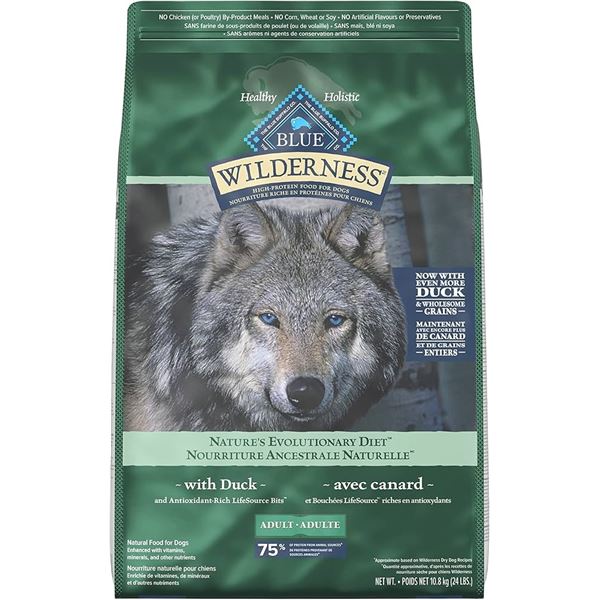 NEW 24LBS BLUE WILDERNESS DUCK ADULT DOG FOOD