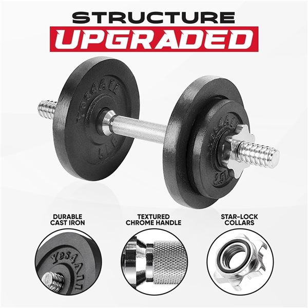 NEW YES4ALL 40LBS ADJUSTABLE DUMBELL SET