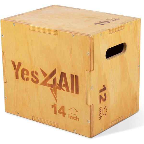 BRAND NEW YES4ALL WOODEN PLYO BOX 16 X 14 X 12