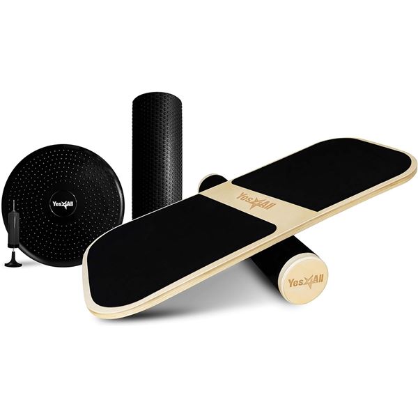 NEW YES4ALL BALANCE BOARD TRAINER WOODEN SET