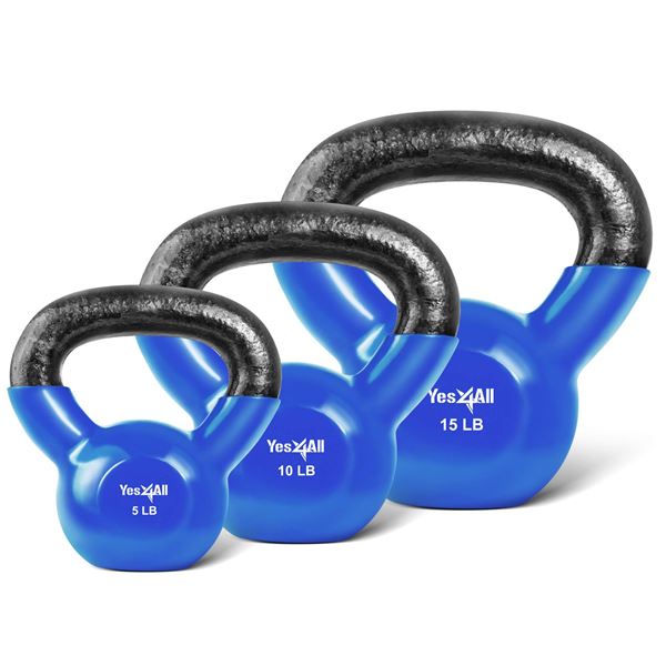 NEW YES4ALL KETTLEBELLS 5+10+15 LBS