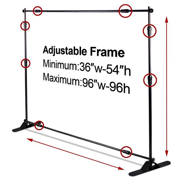 NEW AKTOP 8X8 HEAVY DUTY BACKDROP BANNER STAND