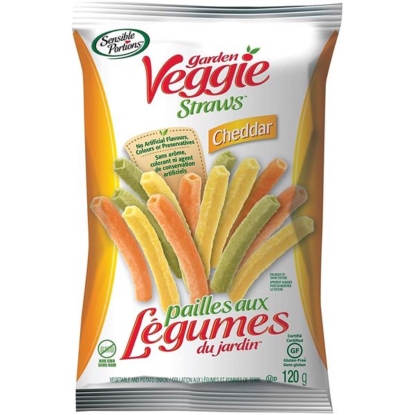 NEW 12 X 120G SENSIBLE PORTIONS VEGGIE STRAWS CHED