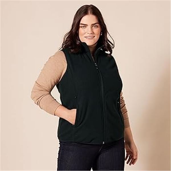 NEW AMAZON ESSENTIALS BLACK POLAR FLEECE VEST