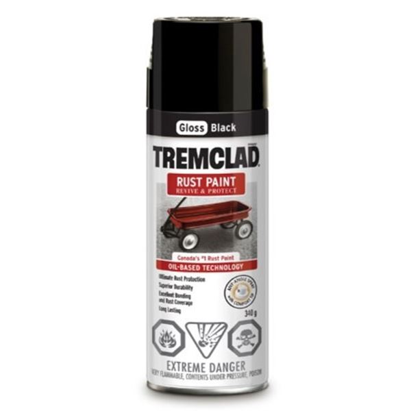 NEW GLOSS BLACK TREMCLAD RUST PAINT