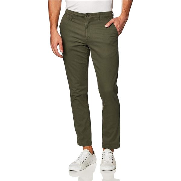 NEW AMAZON ESSENTIALS MENS SLIM CASUAL PANT OLIVE