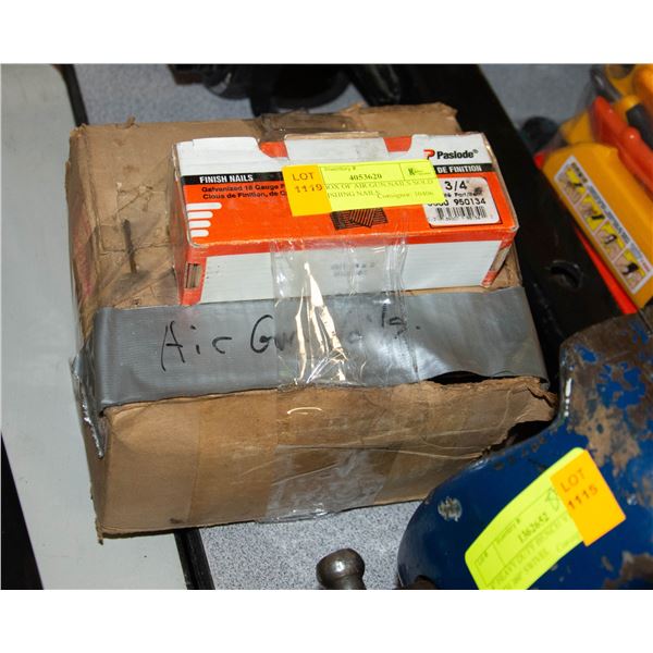 FULL BOX OF AIR GUN NAILS SOLD W. FINISHING NAILS