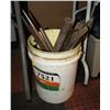 Image 1 : BUCKET OF RAILROAD SPIKES & TOOLS