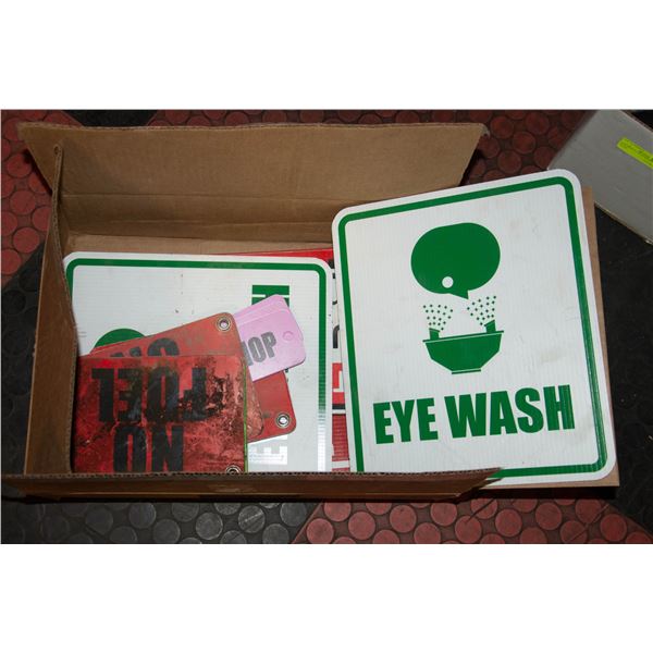 BOX OF ROAD & INDUSTRIAL SIGNS