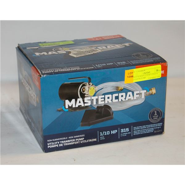 MASTERCRAFT 1/10 HP UTILITY TRANSFER PUMP