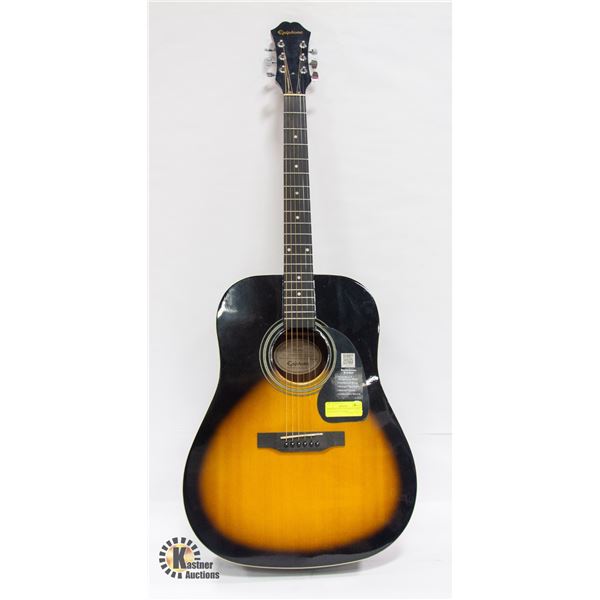 EPIPHONE ACOUSTIC MODEL FT100 VS SUNBURST IN HARD