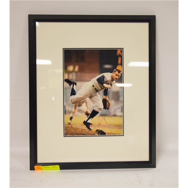 FRAMED BASEBALL PICTURE 16" X 13"
