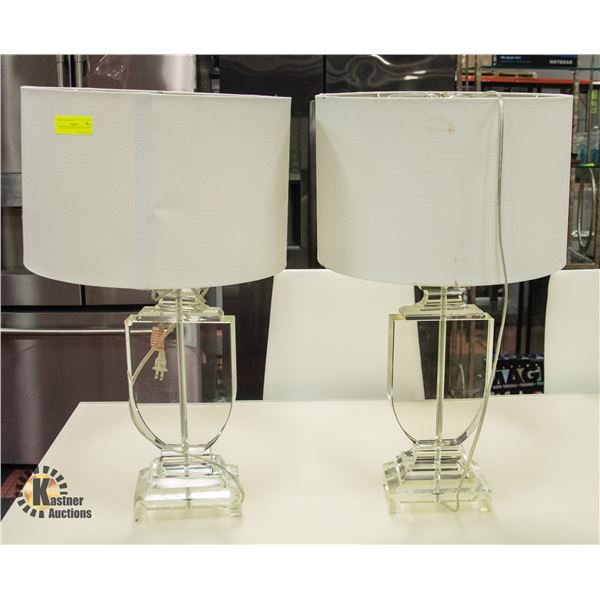 TWO DECOR GLASS NIGHT LAMPS