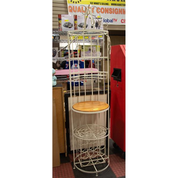 LARGE IRON & WOOD WINE & SPIRITS STAND OR PLANTER
