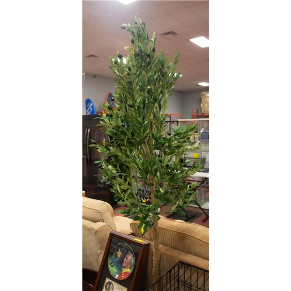 NEW CROSOFMI FAUX 7' OLIVE TREE W/ OLIVES