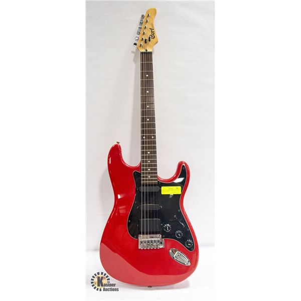CORT ELECTRIC STRAT STYLE RED IN SOFT CASE