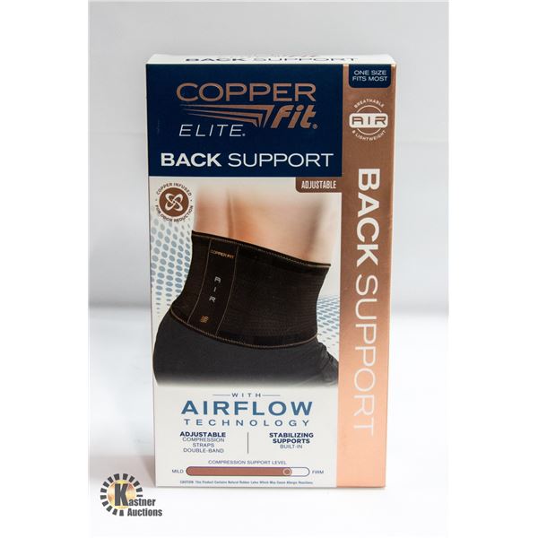 COPPER FIT ELITE BACK SUPPORT, ADJUSTABLE