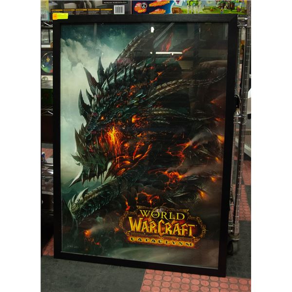 FRAMED WORLD OF WARCRAFT POSTER 41" X 29"