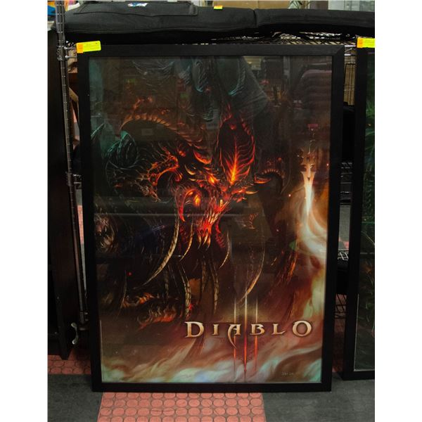 FRAMED DIABLO POSTER 41" X 29"