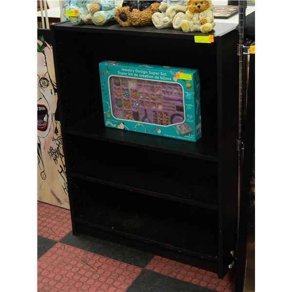 SHELF UNIT, WOOD, 4 SHELVES, APPROXIMATELY