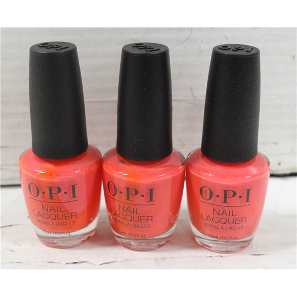 BRAND NEW BAG WITH 3 BOTTLES OF OPI NAIL LACQUER