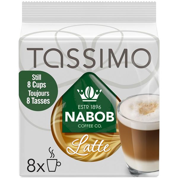 NEW TASSIMO NABOB LATTE PODS INCL 8 COFFEE 8 MILK