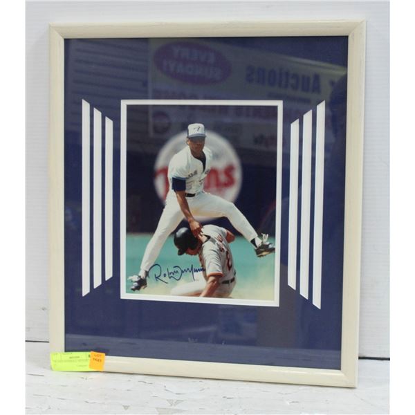 FRAMED BASEBALL PICTURE 18" X 16"