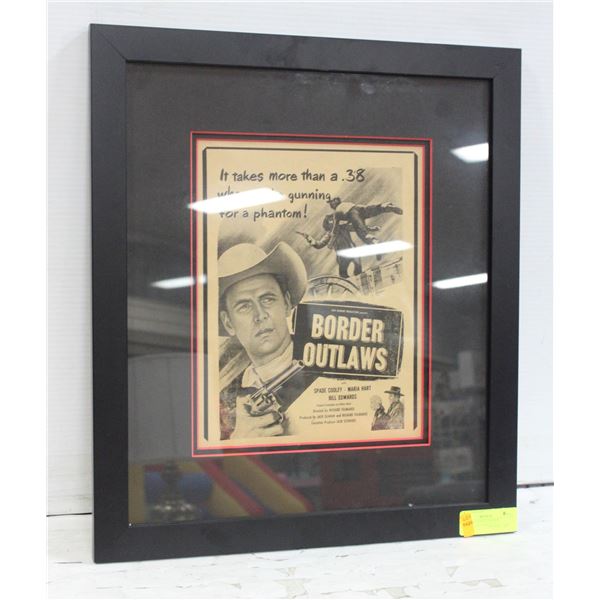 FRAMED CLASSIC BORDER OUTLAWS PICTURE 19" X 17"