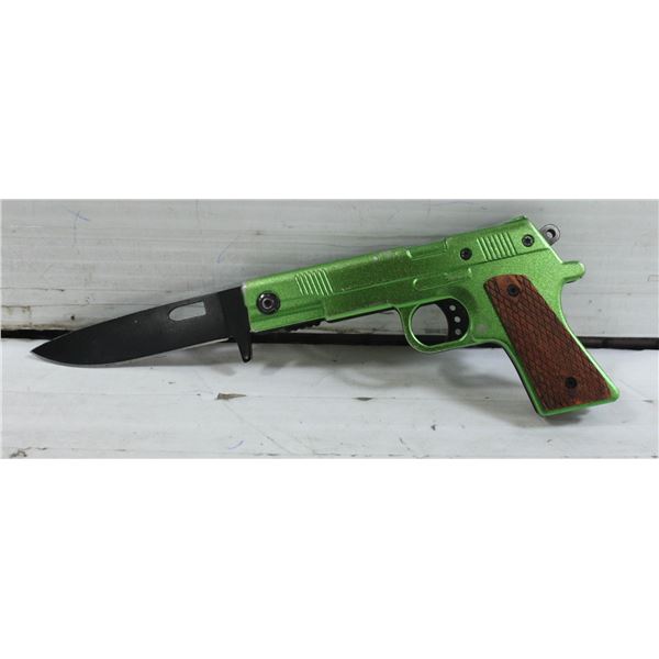 GREEN PISTOL KNIFE