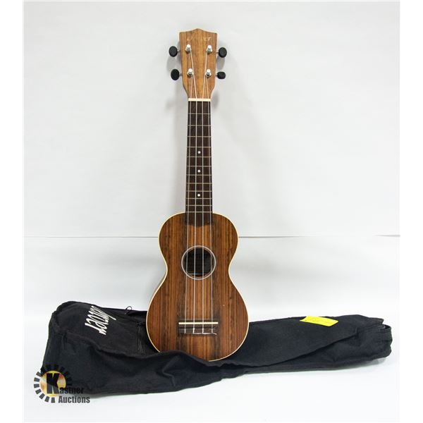 WOODEN UKULELE W CARRY BAG