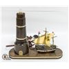 Image 1 : VINTAGE LIGHTHOUSE LIGHT WITH SHIP