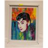 Image 1 : AUDREY HEPBURN PAINTING IN GLASS FRAME