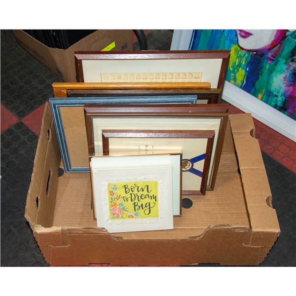 BOX OF 9 LARGE PICTURE FRAMES