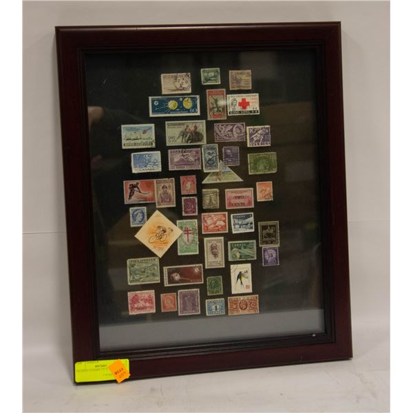 FRAMED STAMPS 17" X 14"