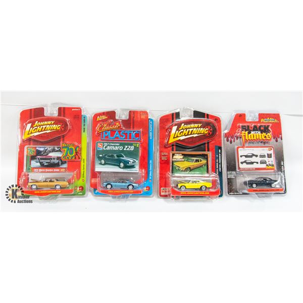 SEALED 4 JOHNNY LIGHTNING BLACK  WITH FLAMES