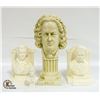Image 1 : BACH BUST 12" & TWO 7" BOOKENDS & 4" BUST