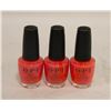Image 1 : BRAND NEW BAG WITH 3 BOTTLES OF OPI NAIL LACQUER